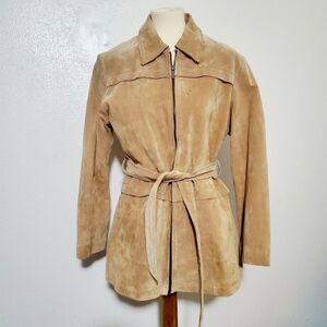 Marc Mattis Boho Tan Leather Jacket Size Large